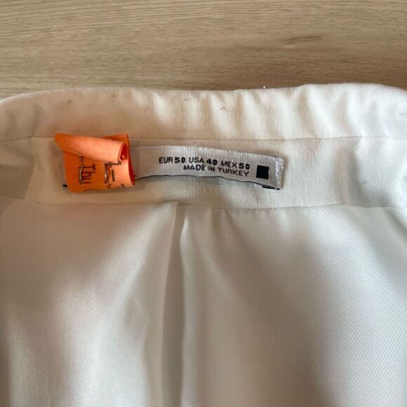 Zara Womens Suit Blazer US 4 D White Open front Lined officewear workwear formal - Picture 4 of 13